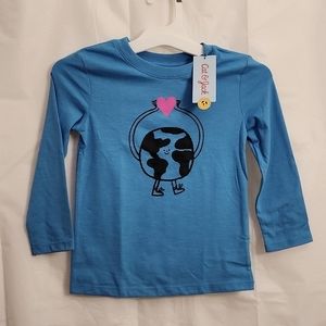Cat & JACK Blue Earth Day Love Toddler Long sleave shirt NEW WITH TAGS!